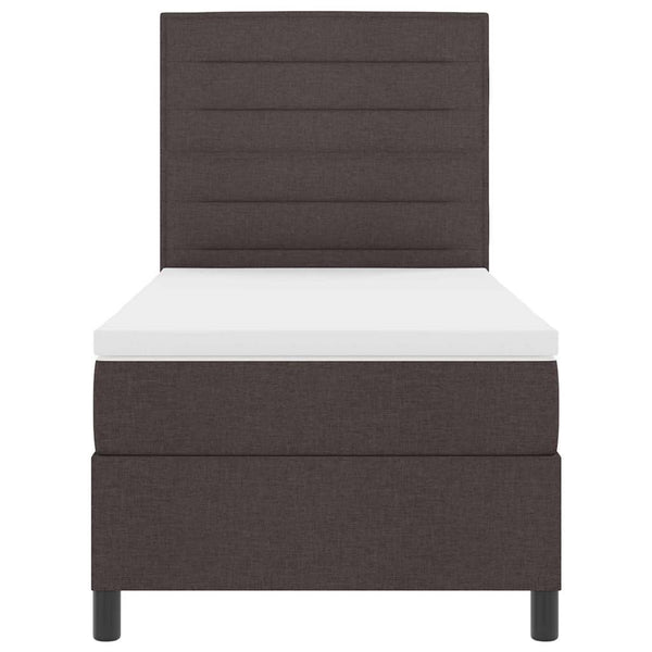 vidaXL Box Spring Bed with Mattress Dark Brown 80 x 200 cm Fabric