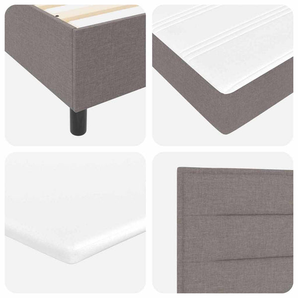 vidaXL Box Spring Bed with Mattress and Headboard Taupe 80 x 200 cm Fabric