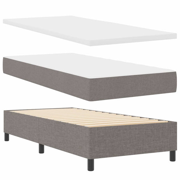 vidaXL Box Spring Bed with Mattress and Headboard Taupe 80 x 200 cm Fabric