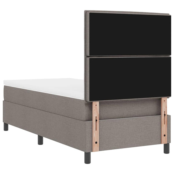 vidaXL Box Spring Bed with Mattress and Headboard Taupe 80 x 200 cm Fabric