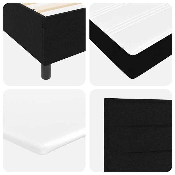 vidaXL Box Spring Bed with Mattress Black 90 x 190 cm Fabric