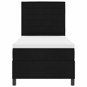 vidaXL Box Spring Bed with Mattress Black 90 x 190 cm Fabric