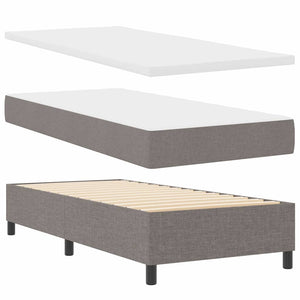 vidaXL Box Spring Bed with Mattress and Headboard Taupe 90 x 190 cm Fabric