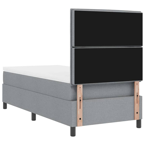 vidaXL Box Spring Bed with Mattress Light Grey 90 x 200 cm Fabric