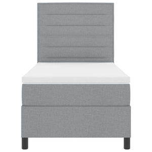 vidaXL Box Spring Bed with Mattress Light Grey 90 x 200 cm Fabric