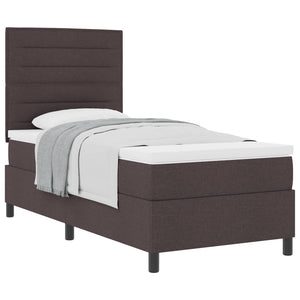vidaXL Box Spring Bed with Mattress Dark Brown 90 x 200 cm Fabric