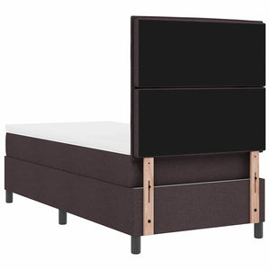 vidaXL Box Spring Bed with Mattress Dark Brown 90 x 200 cm Fabric