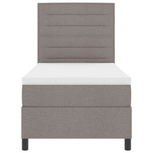 vidaXL Box Spring Bed with Mattress and Headboard Taupe 90 x 200 cm Fabric