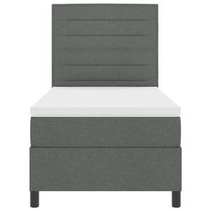 vidaXL Box Spring Bed with Mattress Dark Grey 100 x 200 cm Fabric