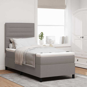 vidaXL Box Spring Bed with Mattress Taupe 100 x 200 cm Fabric
