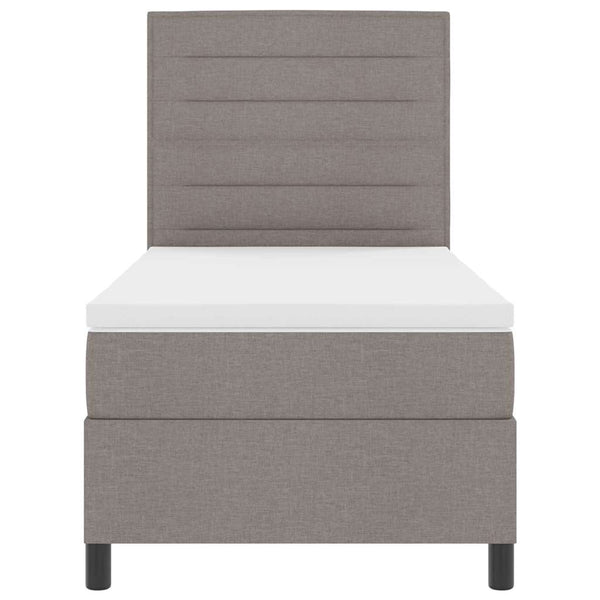 vidaXL Box Spring Bed with Mattress Taupe 100 x 200 cm Fabric