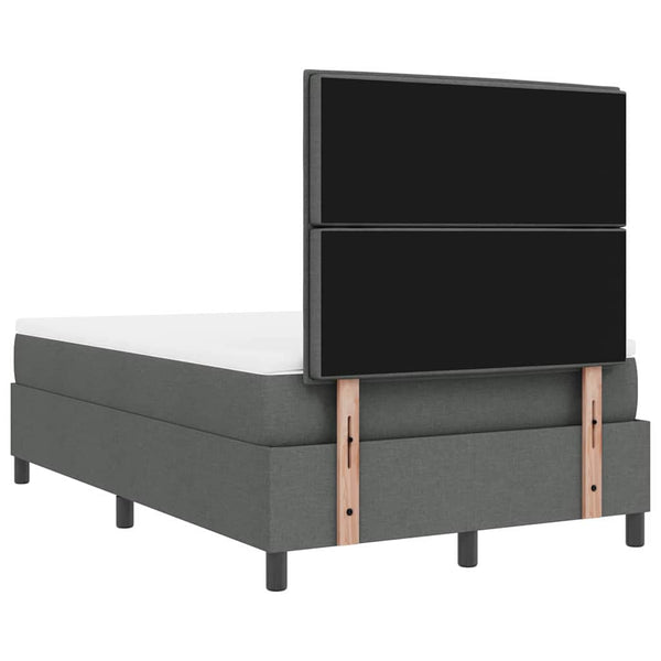 vidaXL Box Spring Bed with Mattress Dark Grey 120 x 190 cm Fabric
