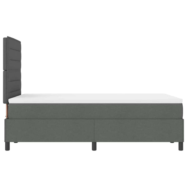 vidaXL Box Spring Bed with Mattress Dark Grey 120 x 190 cm Fabric