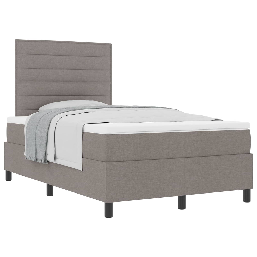 vidaXL Box Spring Bed with Mattress Taupe 120 x 190 cm Fabric