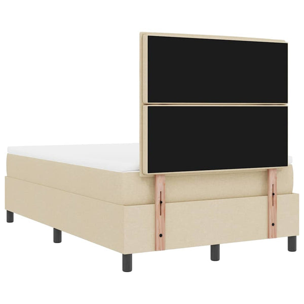vidaXL Box Spring Bed with Mattress Cream 120 x 190 cm Fabric