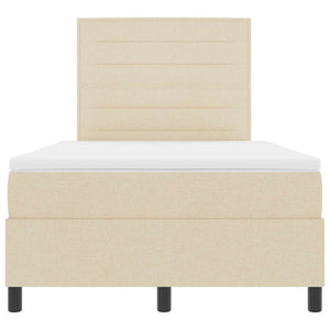 vidaXL Box Spring Bed with Mattress Cream 120 x 190 cm Fabric