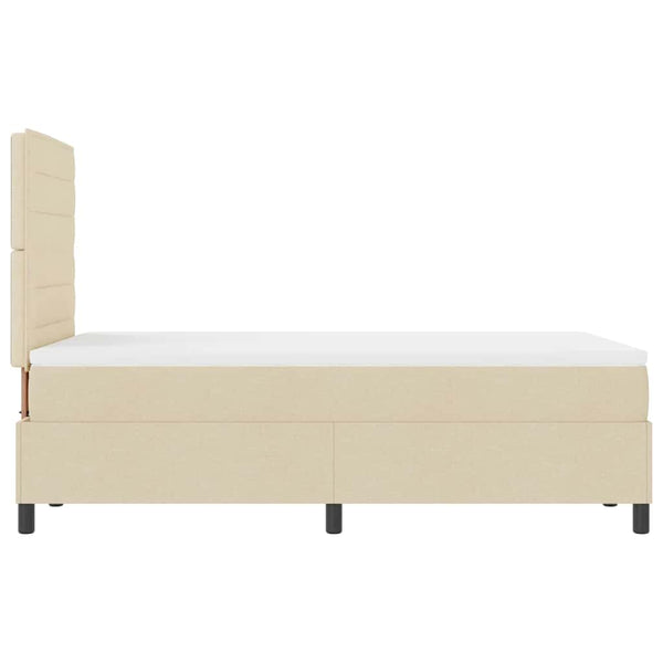 vidaXL Box Spring Bed with Mattress Cream 120 x 190 cm Fabric
