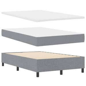 vidaXL Box Spring Bed with Mattress Light Grey 120 x 200 cm Fabric