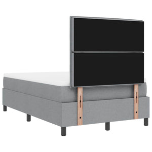 vidaXL Box Spring Bed with Mattress Light Grey 120 x 200 cm Fabric