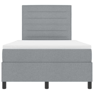 vidaXL Box Spring Bed with Mattress Light Grey 120 x 200 cm Fabric