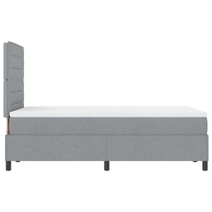 vidaXL Box Spring Bed with Mattress Light Grey 120 x 200 cm Fabric