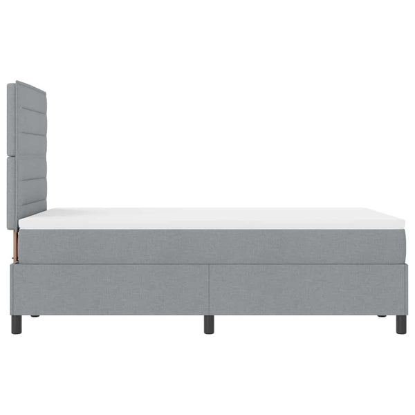 vidaXL Box Spring Bed with Mattress Light Grey 120 x 200 cm Fabric