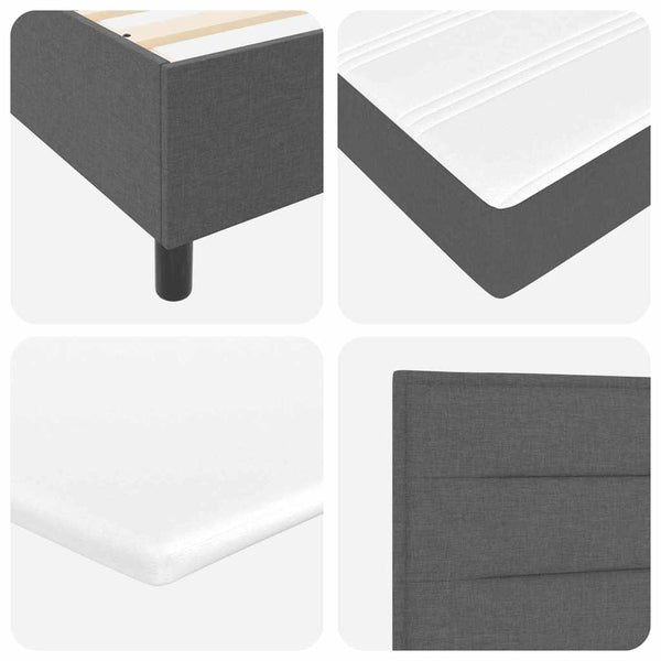 vidaXL Box Spring Bed with Mattress Dark Grey 120 x 200 cm Fabric