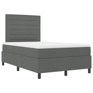 vidaXL Box Spring Bed with Mattress Dark Grey 120 x 200 cm Fabric