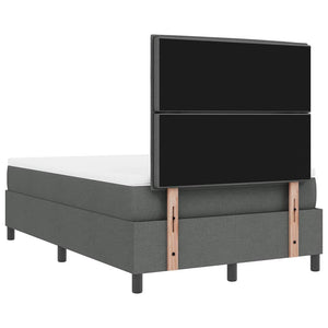 vidaXL Box Spring Bed with Mattress Dark Grey 120 x 200 cm Fabric