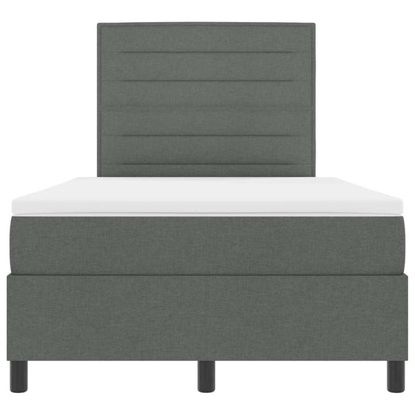 vidaXL Box Spring Bed with Mattress Dark Grey 120 x 200 cm Fabric