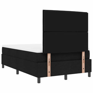 vidaXL Fabric Box Spring Bed with Mattress Black 120 x 200 cm