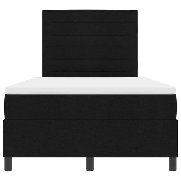 vidaXL Fabric Box Spring Bed with Mattress Black 120 x 200 cm