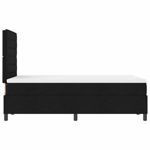 vidaXL Fabric Box Spring Bed with Mattress Black 120 x 200 cm