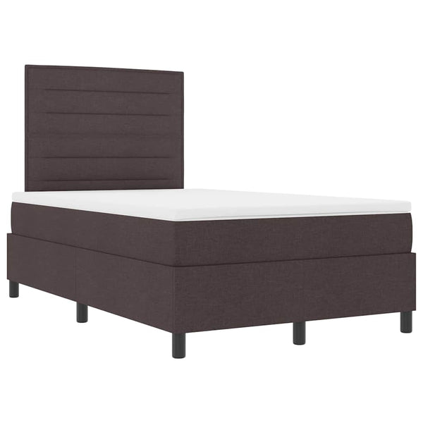 vidaXL Box Spring Bed with Mattress Dark Brown 120 x 200 cm Fabric