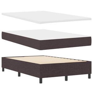 vidaXL Box Spring Bed with Mattress Dark Brown 120 x 200 cm Fabric