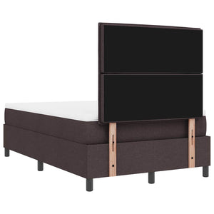 vidaXL Box Spring Bed with Mattress Dark Brown 120 x 200 cm Fabric