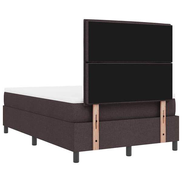 vidaXL Box Spring Bed with Mattress Dark Brown 120 x 200 cm Fabric