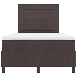 vidaXL Box Spring Bed with Mattress Dark Brown 120 x 200 cm Fabric