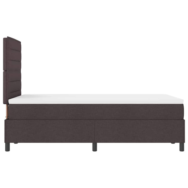 vidaXL Box Spring Bed with Mattress Dark Brown 120 x 200 cm Fabric