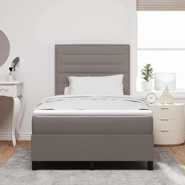 vidaXL Box Spring Bed with Mattress Taupe 120 x 200 cm Fabric