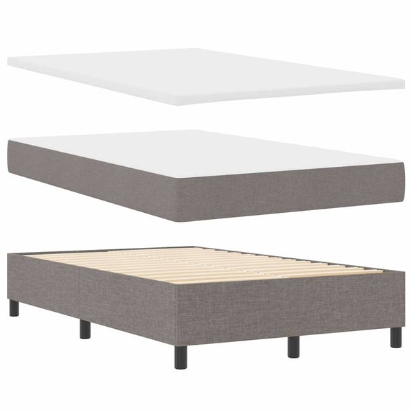 vidaXL Box Spring Bed with Mattress Taupe 120 x 200 cm Fabric