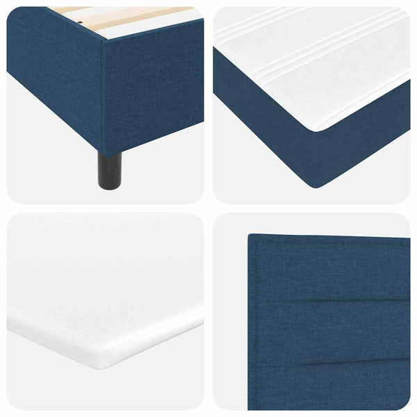 vidaXL Box Spring Bed with Mattress and Headboard Blue 120 x 200 cm Fabric