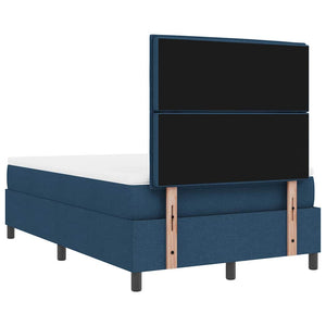 vidaXL Box Spring Bed with Mattress and Headboard Blue 120 x 200 cm Fabric