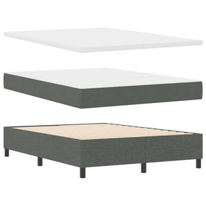 vidaXL Box Spring Bed with Mattress Dark Grey 140 x 190 cm Fabric