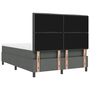 vidaXL Box Spring Bed with Mattress Dark Grey 140 x 190 cm Fabric