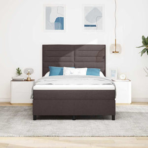 vidaXL Box Spring Bed with Mattress Dark Brown 140 x 190 cm Fabric
