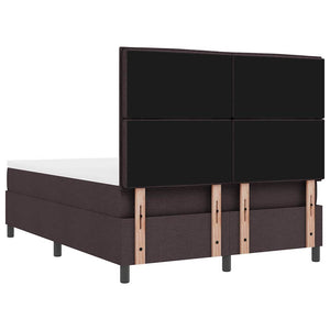 vidaXL Box Spring Bed with Mattress Dark Brown 140 x 190 cm Fabric