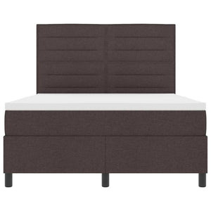 vidaXL Box Spring Bed with Mattress Dark Brown 140 x 190 cm Fabric