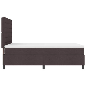 vidaXL Box Spring Bed with Mattress Dark Brown 140 x 190 cm Fabric