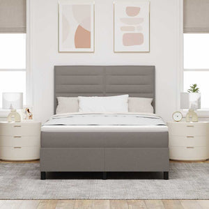 vidaXL Box Spring Bed with Mattress Taupe 140 x 190 cm Fabric